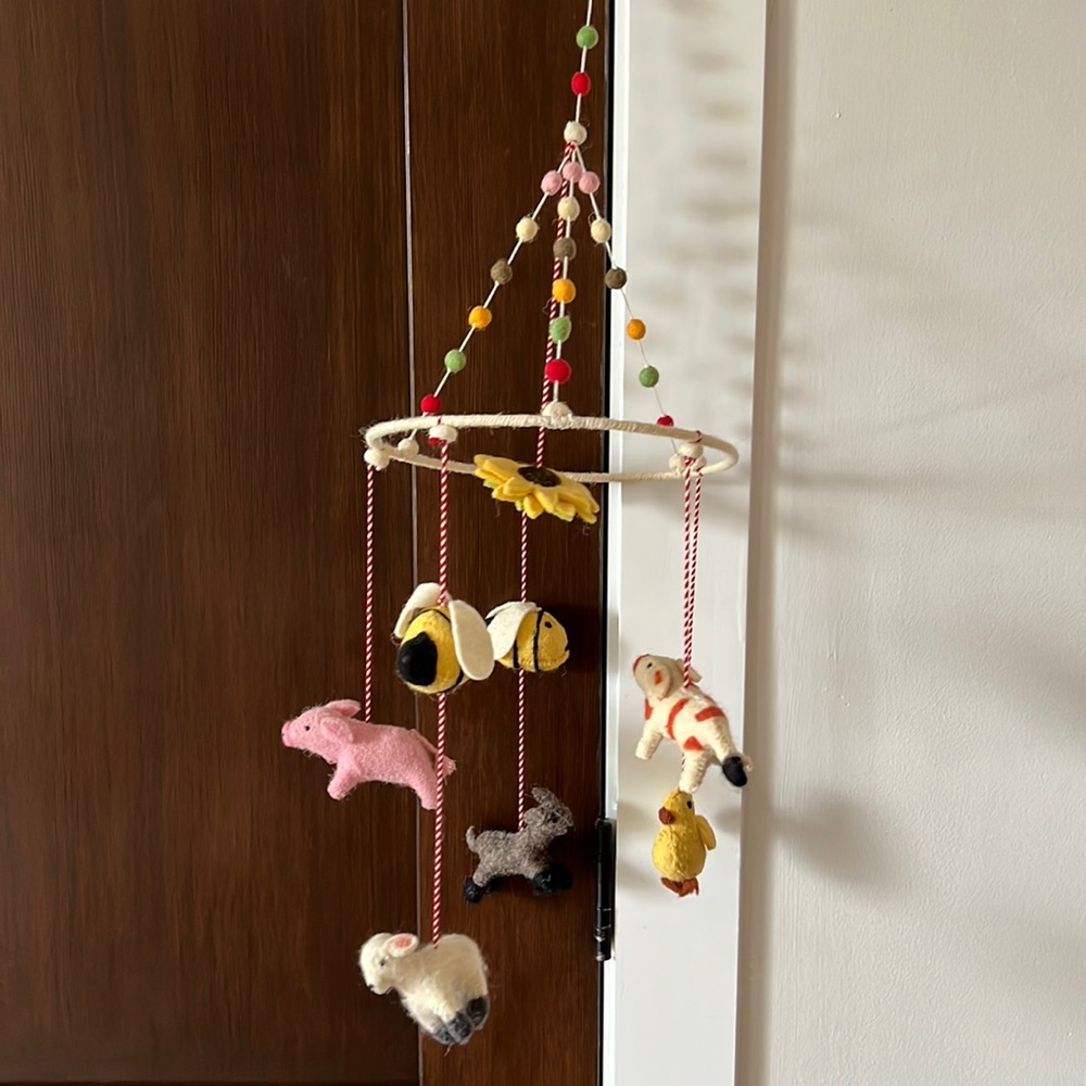 Felted animal mobile